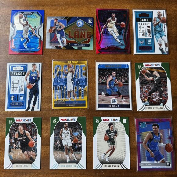 2020-21 Basketball 12 Card Lot NM Simmons Refractor Warren Bey Pink Refractor RC - Picture 1 of 13